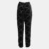 Emporio Armani Black Patterned Velvet Straight Leg Pants M - Image 2
