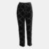 Emporio Armani Black Patterned Velvet Straight Leg Pants M