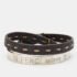 Fendi Selleria Silver Tone Cuff & Metallic Leather Double Wrap Bracelet