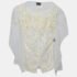 Fendi Cream Patterned Tulle Cape Sleeve Top M