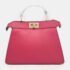 Fendi Hot Pink Leather Small Peekaboo ISeeU Tote Bag