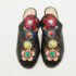 Fendi Black Leather Floral Applique Mules Size 37.5 - Image 3