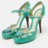 Fendi Turquoise Snake Embossed Slingback Platform Sandals Size 37 - Image 2