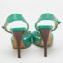 Fendi Turquoise Snake Embossed Slingback Platform Sandals Size 37 - Image 5
