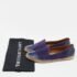 Giorgio Armani Blue Croc Embossed Leather and Suede Espadrille Flats Size 38 - Image 9