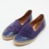 Giorgio Armani Blue Croc Embossed Leather and Suede Espadrille Flats Size 38 - Image 2
