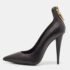 Giuseppe Zanotti Black Leather Horn Zip Back  Pumps Size 38