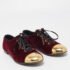Giuseppe Zanotti Burgundy Velvet Lace Up Loafers Size 37 - Image 4