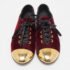Giuseppe Zanotti Burgundy Velvet Lace Up Loafers Size 37 - Image 3