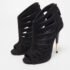 Giuseppe Zanotti Black Suede Cut Out Peep Toe Booties Size 38 - Image 2