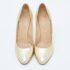 Giuseppe Zanotti Gold Leather Round Toe Pumps Size 40 - Image 3