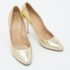 Giuseppe Zanotti Gold Leather Round Toe Pumps Size 40 - Image 4