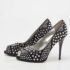 Giuseppe Zanotti Black Satin Crystal Embellished Peep Toe Platform Pumps Size 36 - Image 2