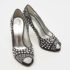 Giuseppe Zanotti Black Satin Crystal Embellished Peep Toe Platform Pumps Size 36 - Image 4