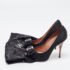 Giuseppe Zanotti Black Satin Bow Embellished Peep Toe Pumps Size 37.5 - Image 9