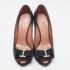 Giuseppe Zanotti Black Satin Bow Embellished Peep Toe Pumps Size 37.5 - Image 3