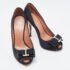 Giuseppe Zanotti Black Satin Bow Embellished Peep Toe Pumps Size 37.5 - Image 4