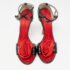 Giuseppe Zanotti Black/Red Patent Leather and Satin Rose Applique Sandals Size 37.5 - Image 3