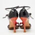 Giuseppe Zanotti Black/Red Patent Leather and Satin Rose Applique Sandals Size 37.5 - Image 5