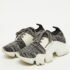 Givenchy Grey/White Knit Fabric and Rubber Jaw Low Top Sneakers Size 38 - Image 2