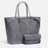 Goyard Grey Goyardine Coated Canvas and Leather Saint Louis PM Tote Bag
