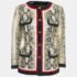 Gucci Cream Snake Printed Leather Jacket M