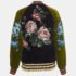 Gucci Navy Blue/Green Floral Sequined Bomber Jacket M - Image 2