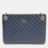 Gucci Blue Diagonal Quilted Leather Medium GG Marmont Accordion Shoulder Bag