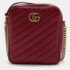 Gucci Burgundy Leather Marmont Chain Crossbody Bag