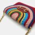 Gucci Red Cotton Horsebit Chain Shoulder Bag - Image 3