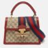 Gucci Red/Beige GG Supreme Canvas Small Queen Margaret Top Handle Bag