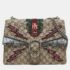 Gucci Beige GG Supreme Canvas and Suede Medium Embellished Dionysus Shoulder Bag