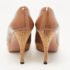 Gucci Brown Patent Leather Cork Platform Peep Toe Pumps Size 37.5 - Image 5