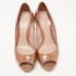 Gucci Brown Patent Leather Cork Platform Peep Toe Pumps Size 37.5 - Image 3