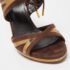 Gucci Brown/Gold Suede and Leather Ankle Tie Sandals Size 37.5 - Image 7