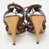 Gucci Brown/Gold Suede and Leather Ankle Tie Sandals Size 37.5 - Image 5