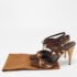 Gucci Brown/Gold Suede and Leather Ankle Tie Sandals Size 37.5 - Image 9