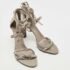 Gucci Grey Satin Crystal Embellished Ankle Wrap Sandals Size 37.5 - Image 4