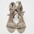 Gucci Grey Satin Crystal Embellished Ankle Wrap Sandals Size 37.5 - Image 3