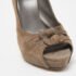 Gucci Grey Suede Double Bow Peep Toe Pumps Size 40.5 - Image 7