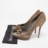 Gucci Grey Suede Double Bow Peep Toe Pumps Size 40.5 - Image 9