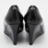 Gucci Black Patent Leather Wedge Round Toe Pumps Size 40 - Image 5