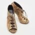 Gucci Metallic Python Open Open Toe Ankle Boots Size 36.5 - Image 4