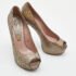 Gucci Metallic Nizza Laser Leather Peep Toe Platform Pumps Size 38 - Image 4