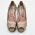Gucci Metallic Nizza Laser Leather Peep Toe Platform Pumps Size 38 - Image 3