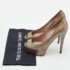 Gucci Metallic Nizza Laser Leather Peep Toe Platform Pumps Size 38 - Image 9