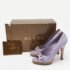Gucci Light Purple Crocodile Leathe Open Toe Horsebit Pumps Size 39 - Image 11