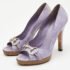 Gucci Light Purple Crocodile Leathe Open Toe Horsebit Pumps Size 39 - Image 2