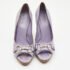 Gucci Light Purple Crocodile Leathe Open Toe Horsebit Pumps Size 39 - Image 3