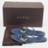 Gucci Blue Leather GG Cage Flat Thong Sandals Size 37 - Image 10